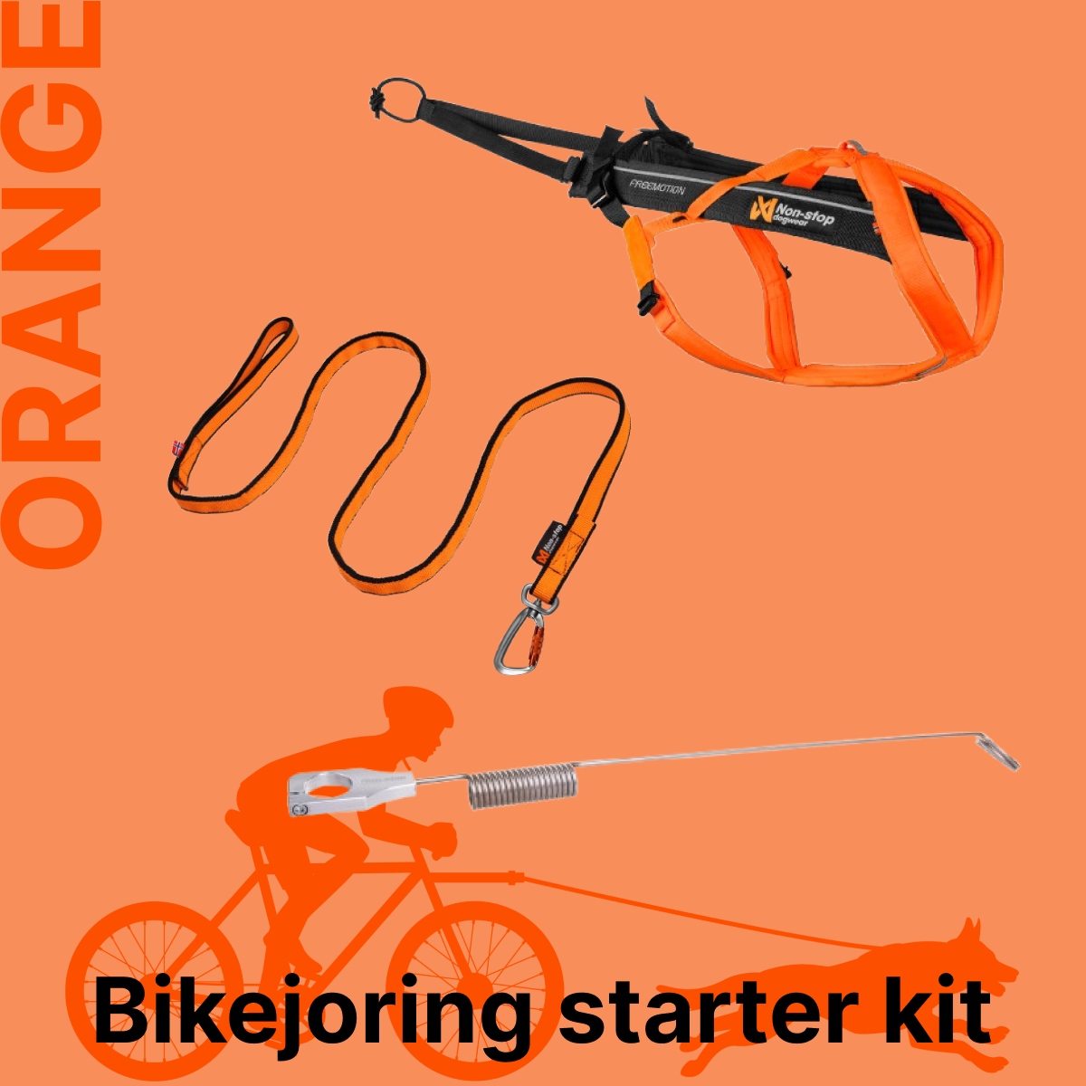 バイクジョアリングはじめてセット（ORANGE）犬と自転車で走るための