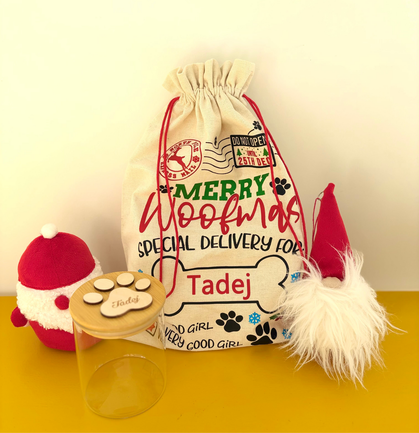 【予約販売】愛犬ネーム入りXmasギフトバッグ  おやつフード入
