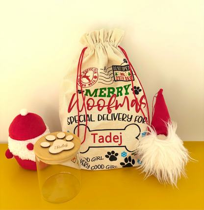 【予約販売】愛犬ネーム入りXmasギフトバッグ  おやつフード入