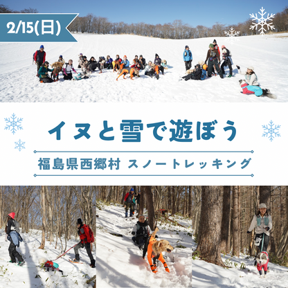 2/15 イヌと雪で遊ぼう㏌西郷村 スノートレッキング日帰りランチ付