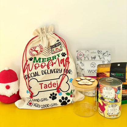 【予約販売】愛犬ネーム入りXmasギフトバッグ  おやつフード入