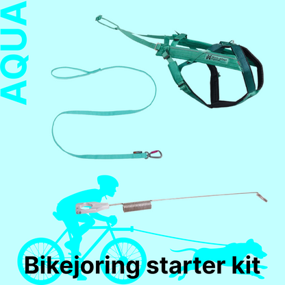 バイクジョアリングはじめてセット（AQUA）犬と自転車で走るための基本3点セット