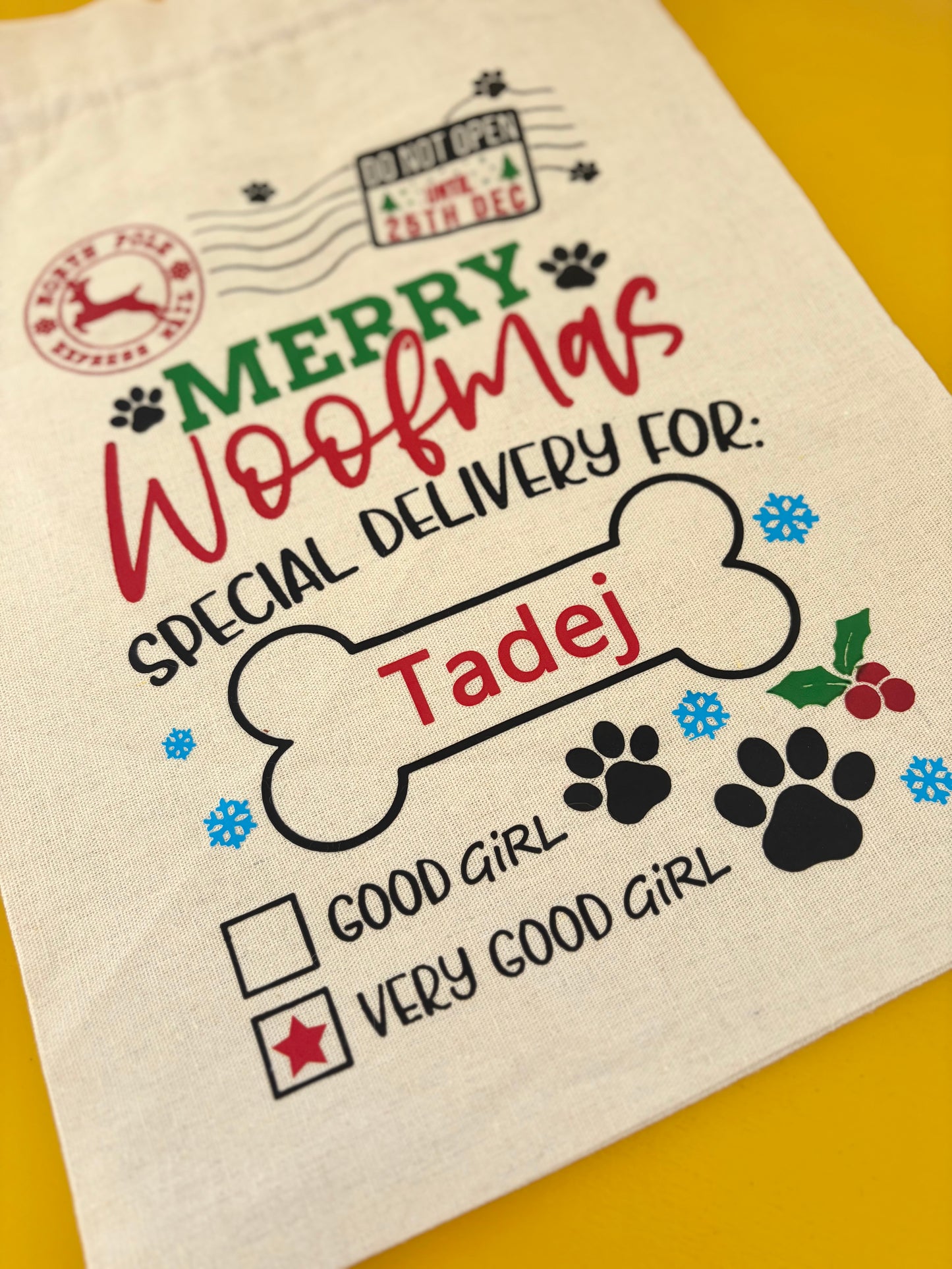【予約販売】愛犬ネーム入りXmasギフトバッグ  おやつフード入