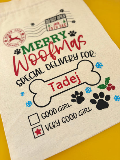 【予約販売】愛犬ネーム入りXmasギフトバッグ  おやつフード入